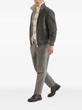 Brunello Cucinelli cashmere jacquard high-neck cardigan with zipper